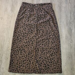 Ribbed Leopard Print Skirt Dazy Size Large
